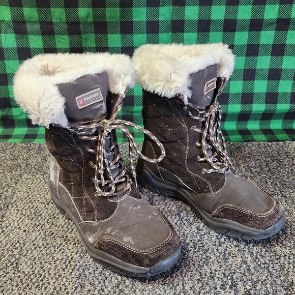 Alpine Designs Snow Lynx Boots – Womens 8, Chocolate Brown, Faux Fur - Picture 1 of 14